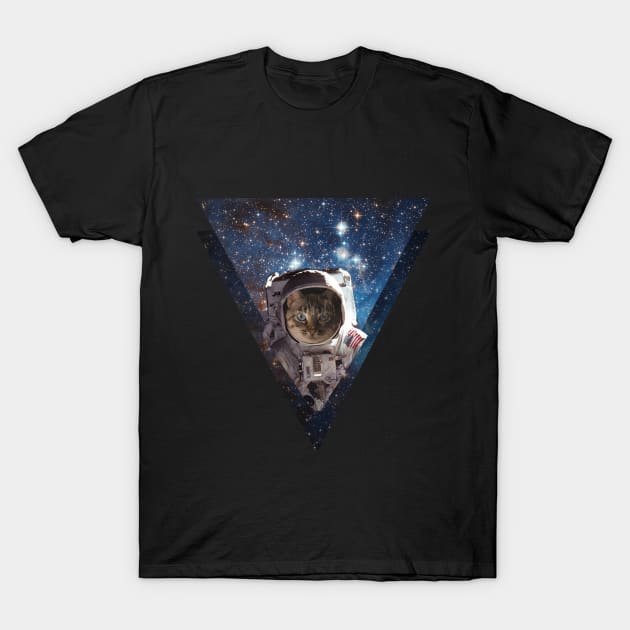 Astronaut Space Cat in Galaxy T-Shirt by Bluepress